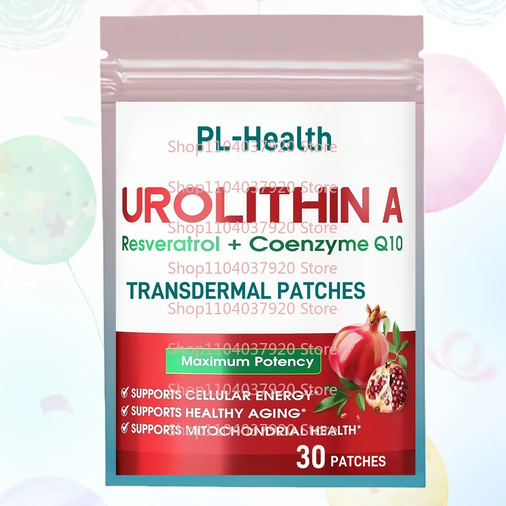 30 Patches Urolithin A Transdermal Patches with Resveratrol Coenzyme Q10 Supports Cellular Energy & Healthy Aging