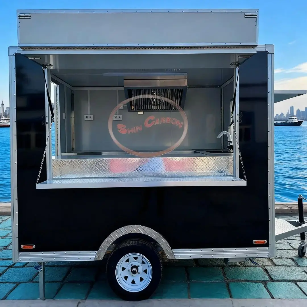 

Internet-Famous Hot-Selling Mobile Food Trailer Commercial Truck Towing Snack Cart for Hamburger Pizza Icy Tofu Dessert Outdoor