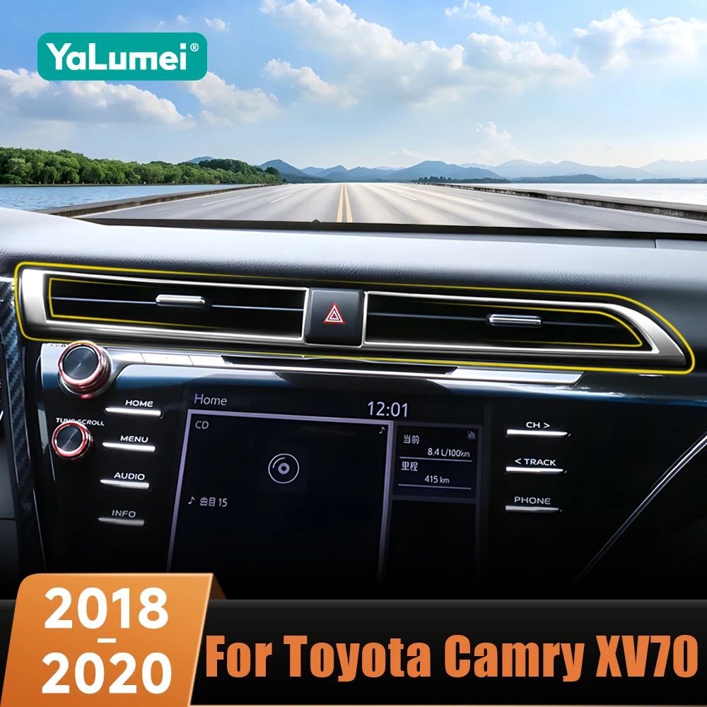 

Автомобильный центр, средний вентиляционный отверстие для кондиционера, рамка, крышка из АБС-пластика, карбоновая отделка, аксессуары для Toyota Camry XV70 2018 2019 2020