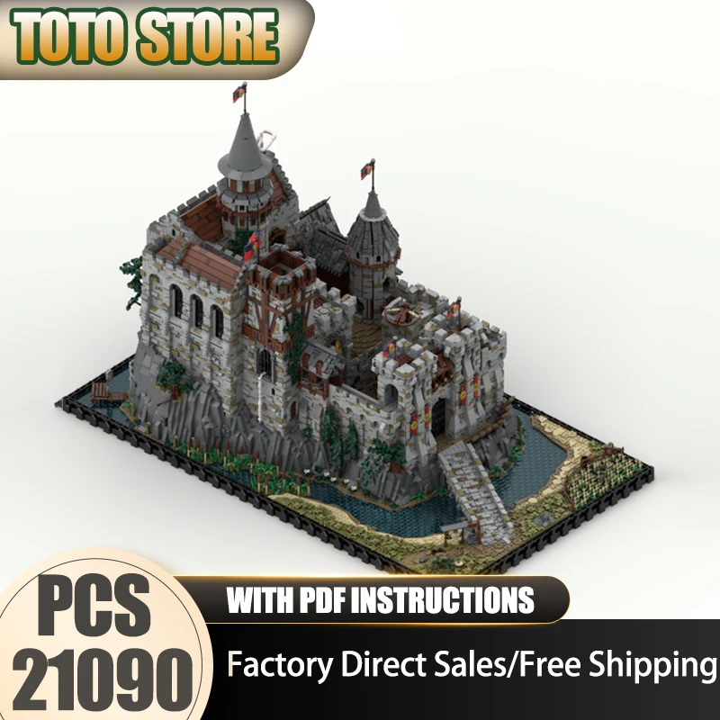 

Medieval Castle Model Moc Building Block Big Medieval Castle Building Model Technology Brick DIY Assembly Construstion Toy Gifts