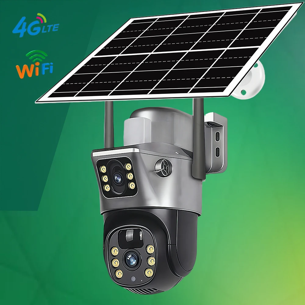 

4G/WIFI Solar Camera 4K 8MP IP CCTV Camera 360° Surveillance Video Surveillance AI PIR Human Detection Solar Powered Cam V380Pro