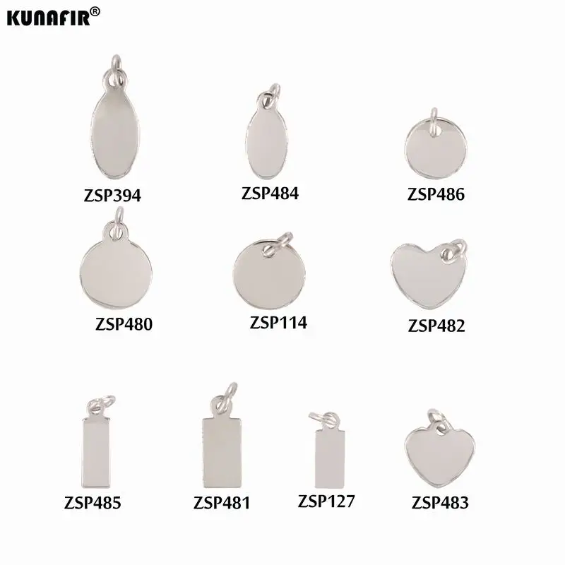 With jump ring Good polishing Steel color tags with Laser Engraving logo Stainless steel Tail chain label jewelry accessories