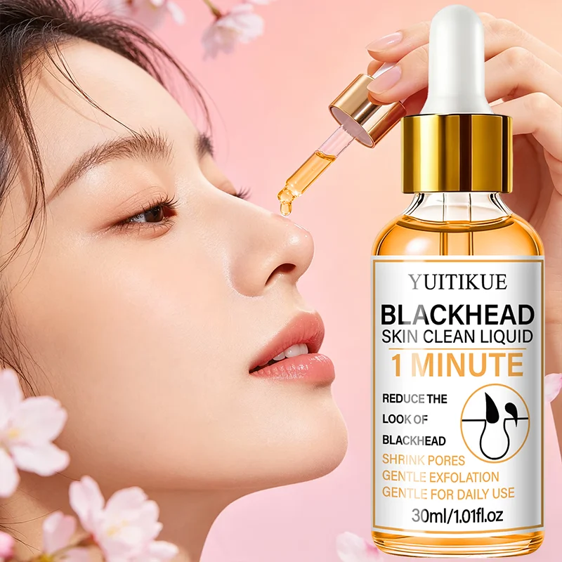 YUITIKUE 30ml Blackhead Cleansing Liquid Exfoliating Minimize Blackheads Pore Refining Oil Control Facial Essence