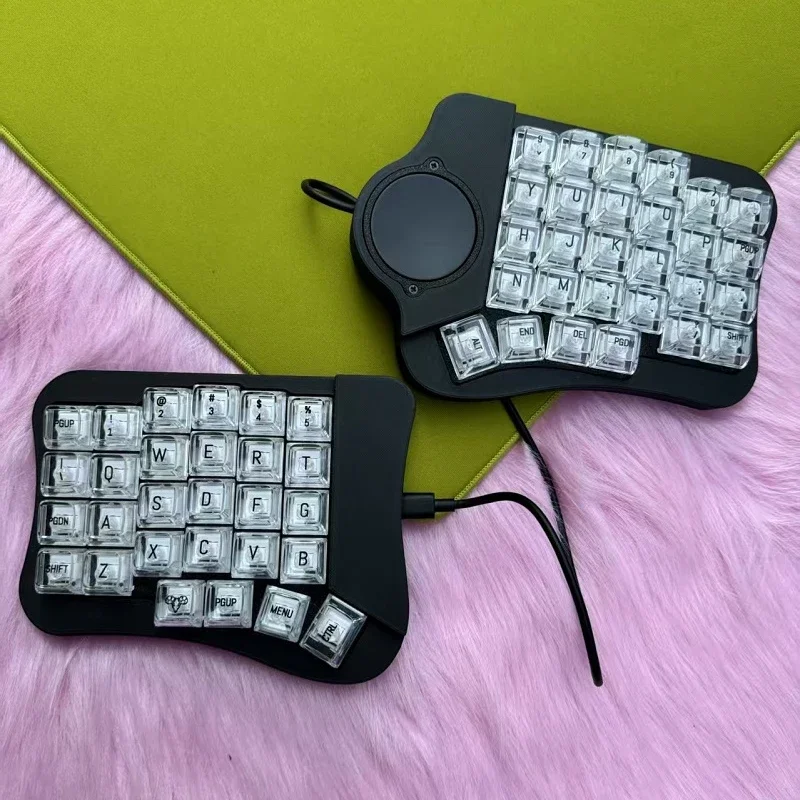 

4x6 Wired Split Keyboard Dual Mode Touchpad Cirque Nice View RGB Hot Swap Customized Gaming Mechanical Keyboard Supports ZMK