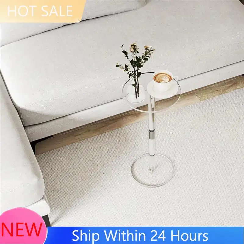 

~2025 Trendaкриловый прозрачный журнальный столик, прозрачный столик для напитков, небольшой круглый приставной столик для комнаты, акриловый стол, украшения для дома