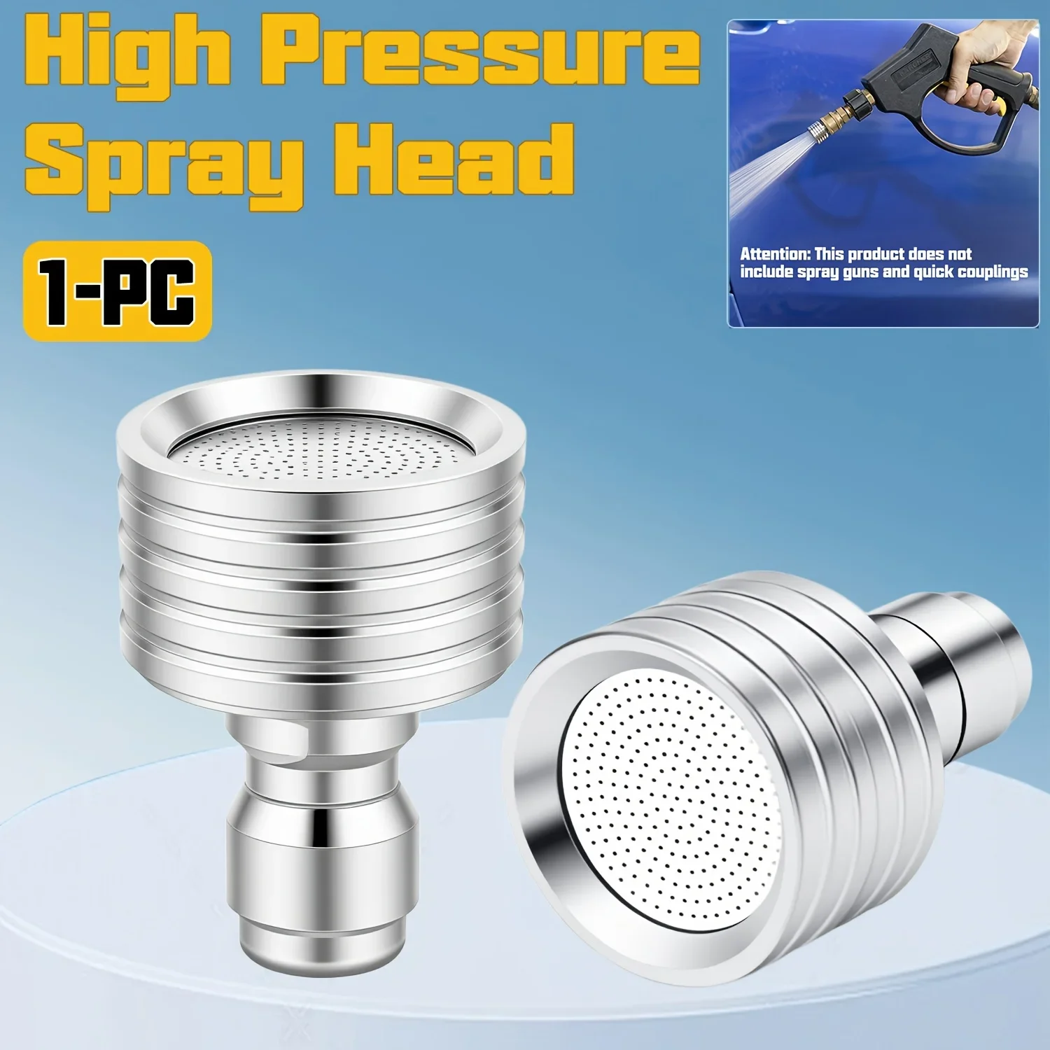 

1 high-pressure nozzle, suitable for car washing and garden watering, with a 1/4-inch quick-connect fitting