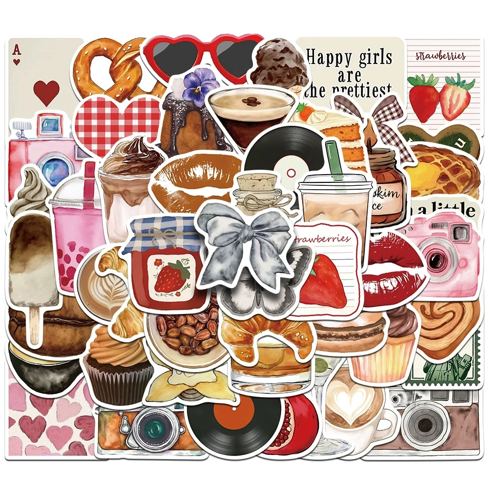 10/30/50 Stück Vintage Pinterest-inspirierte Ästhetische Aufkleber Cartoon-Dekorations-Sticker DIY Notizbuch Helm Handy Graffiti-Aufkleber