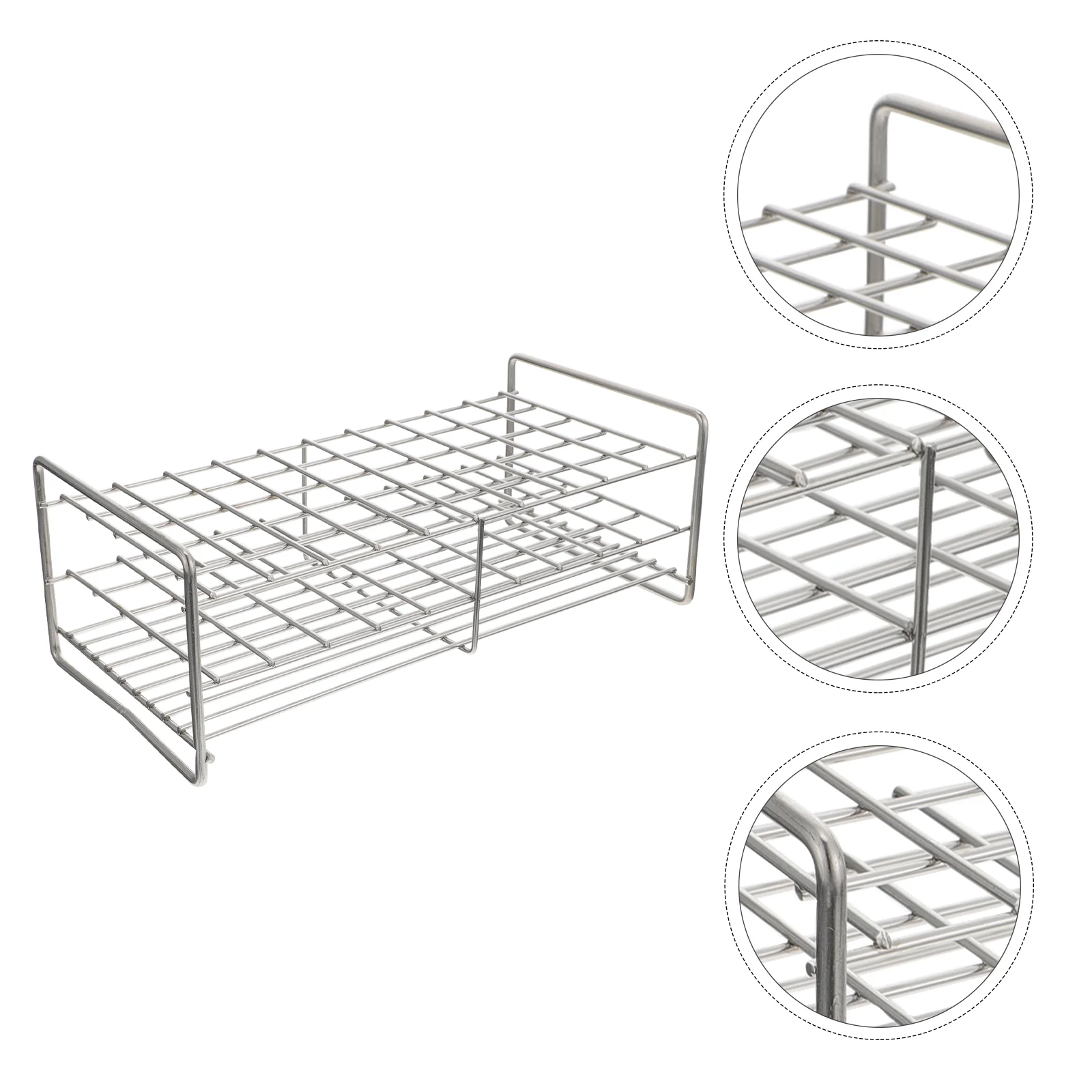 Test Tube Rack Supply Square Sturdy Stand Stainless Steel Scientific Stable