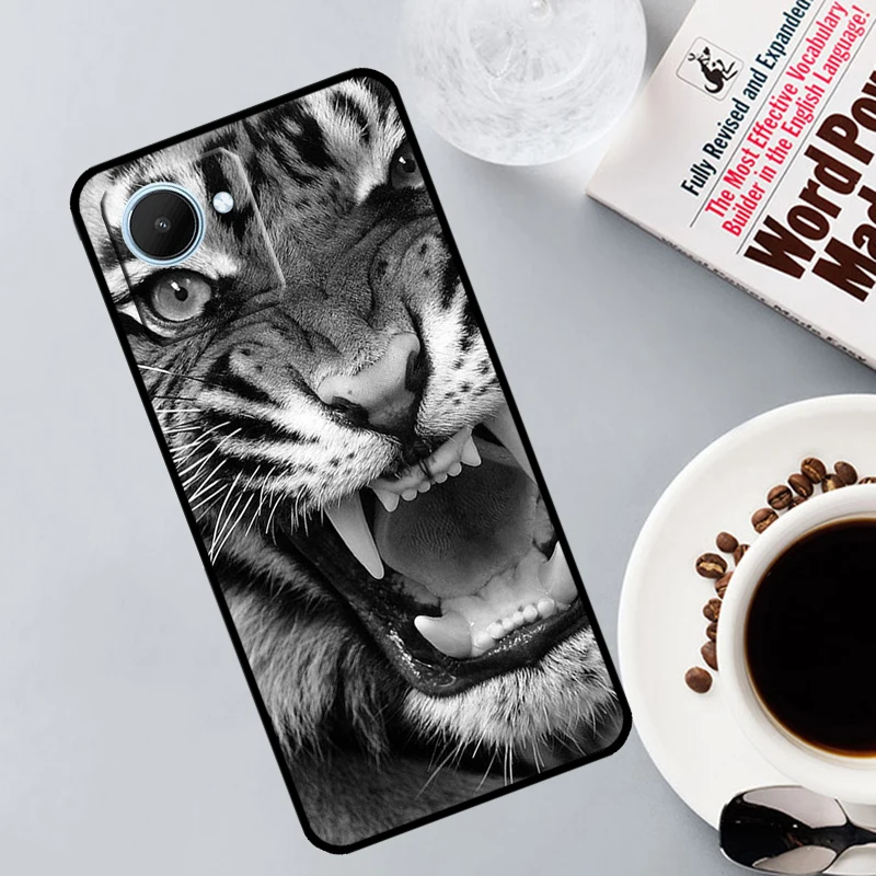 Cheetah Panther tiger lion Case For Realme GT Neo 5 3 T 2 T 8 9 10 11 Pro Plus C15 C25s C21Y C30 C31 C33 C35 C53 C55