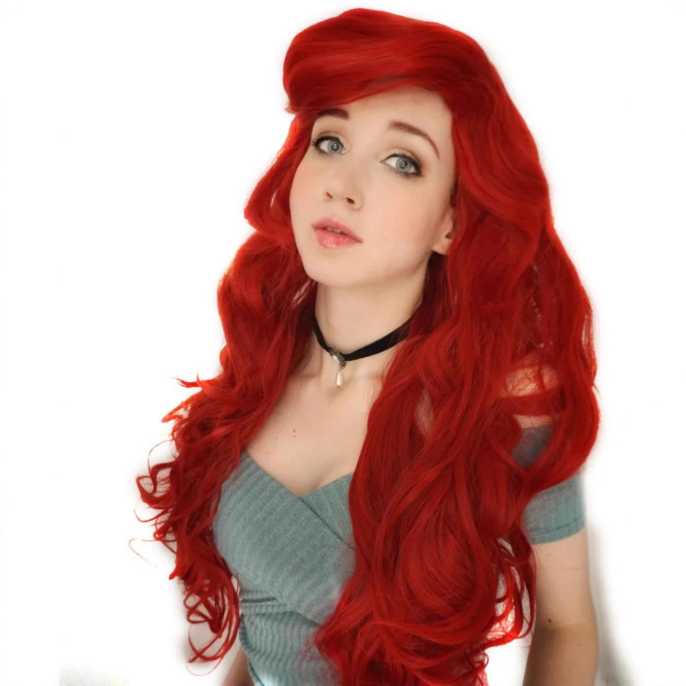 Synthetic Long Curly Mermaid Princess Wig High Temp Fiber Cosplay Costume Anime Party Hair Full Cap Halloween