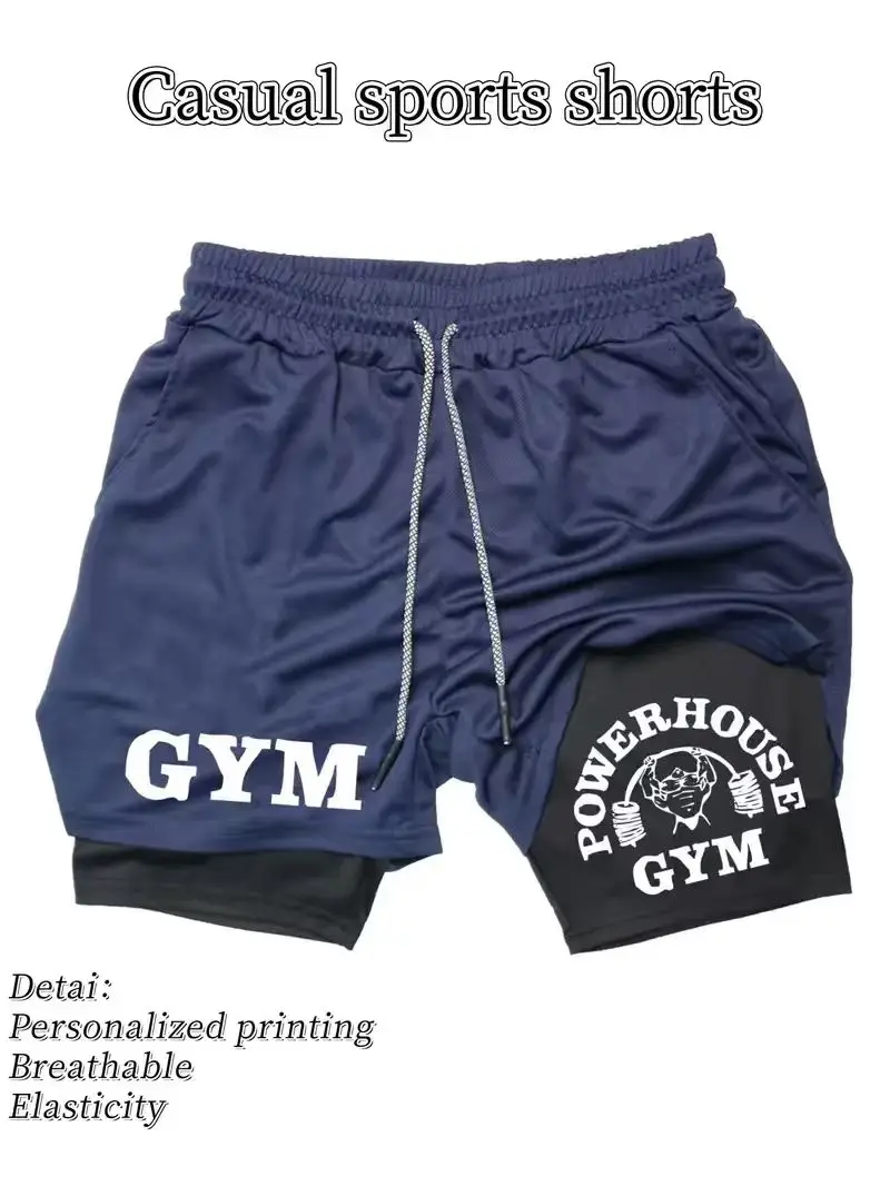 Men's casual sports shorts are breathable, elastic, quick drying, lightweight and comfortable, suitable for running, outdoor act