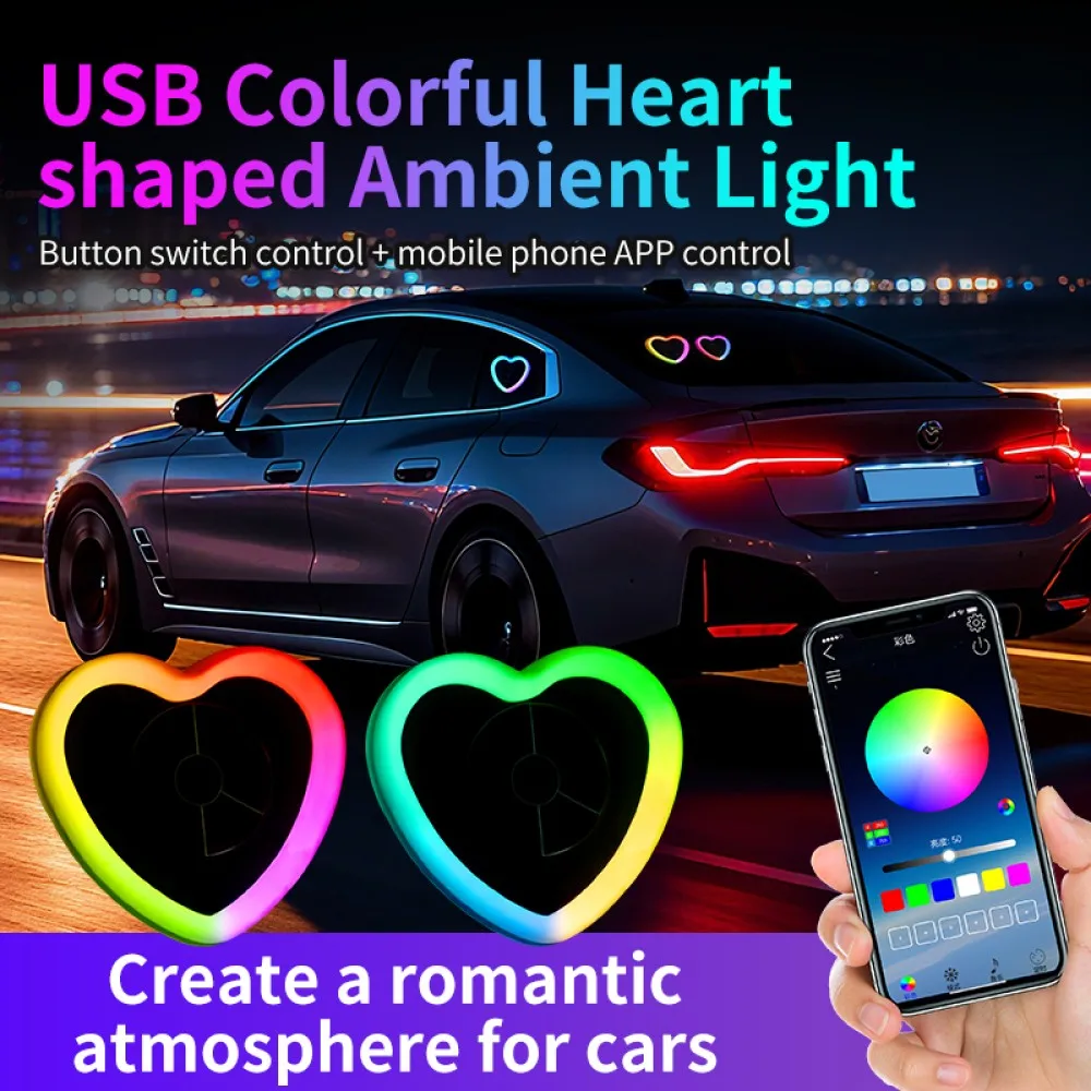 

Car Interior Ambient Lights Triangle Window LED Neon Light Rear Window Illuminated USB plug Switch/ APP control.