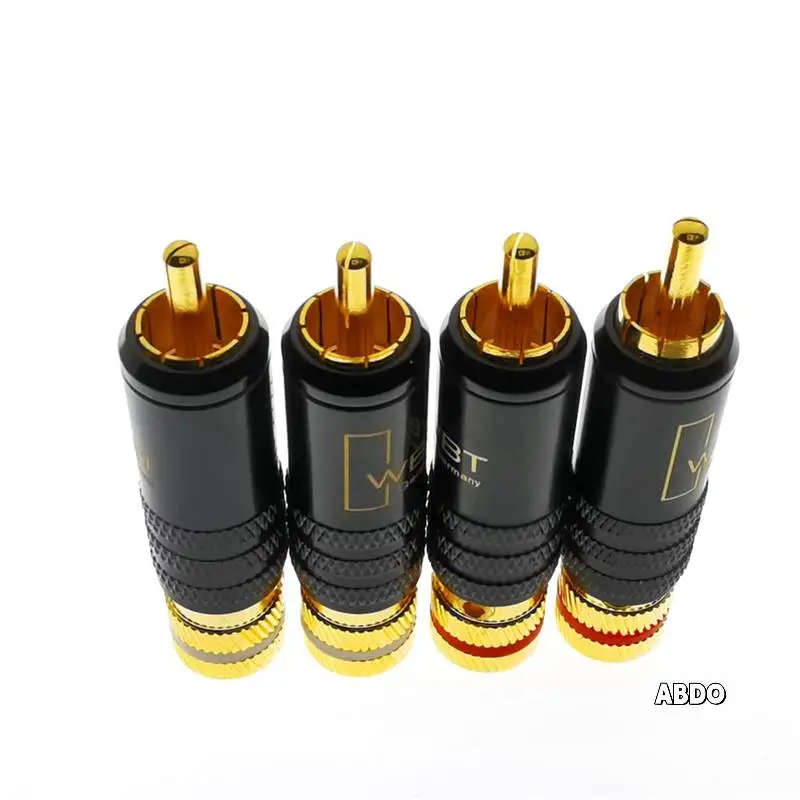 

20X WBT-0144 Gold Plated For RCA Plug For RCA Plug-In Type AV Audio And Video Plug Video Plug Connector