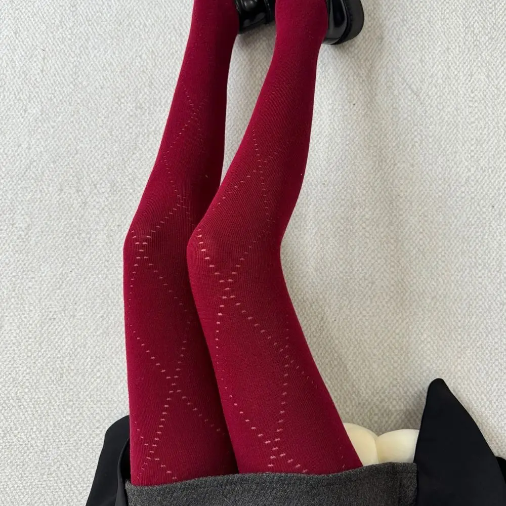 New High Elastic Knitted Jacquard Pantyhose Slim Fit Keep Warm Tights Leggings Autumn Winter