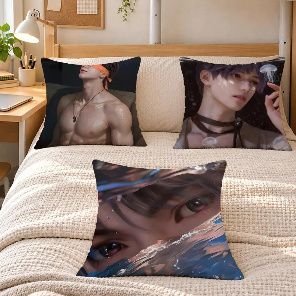 Game Romance L-Love And Deepspace Cushion Cover Soft Short Plush Sofa Bedroom Den Car Dorm Decor Gifts