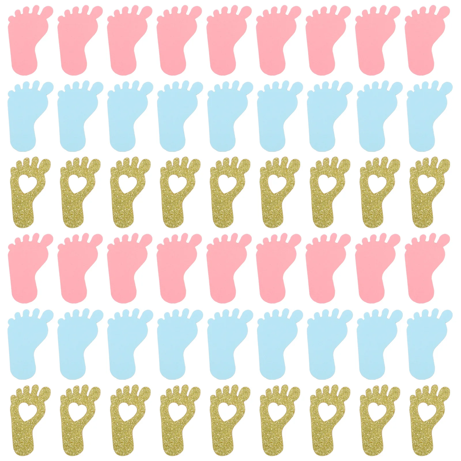 

200 Pcs Baby Feet Confetti Decorations Footprint Shape Table Scatter Gold Colors Kids Birthday Gender Reveal Supplies