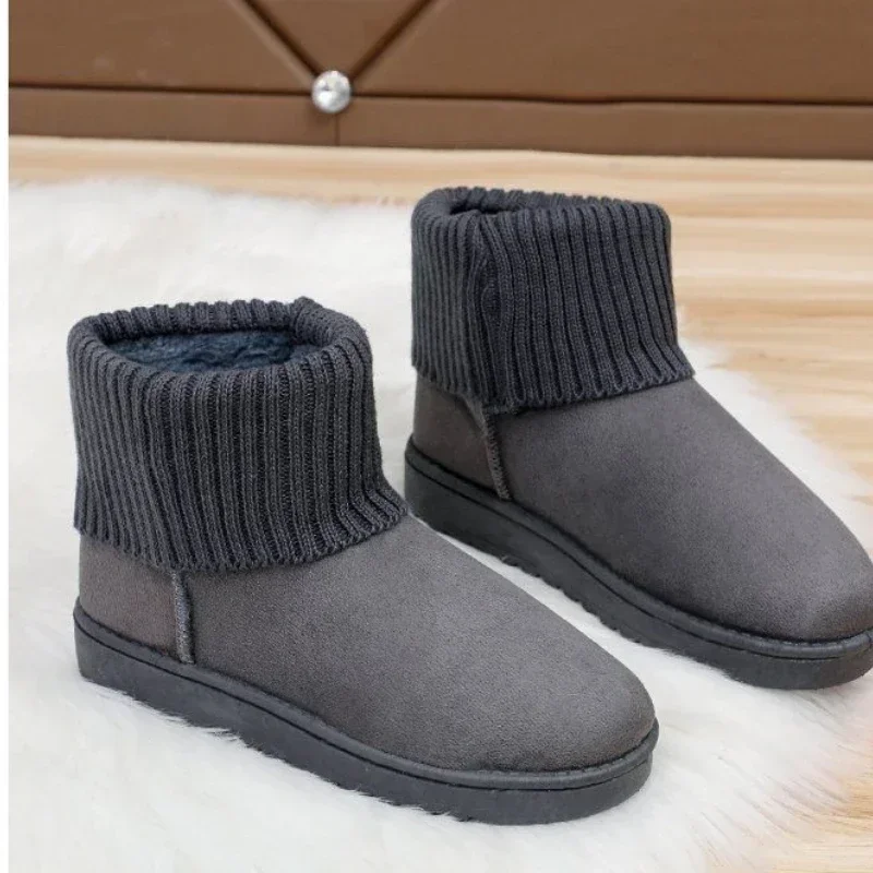 Fashionable Casual Comfortable Short Plush Platform Snow Boots with Round Toe Suede Thick Soles New Woolen Collar Women's Boots