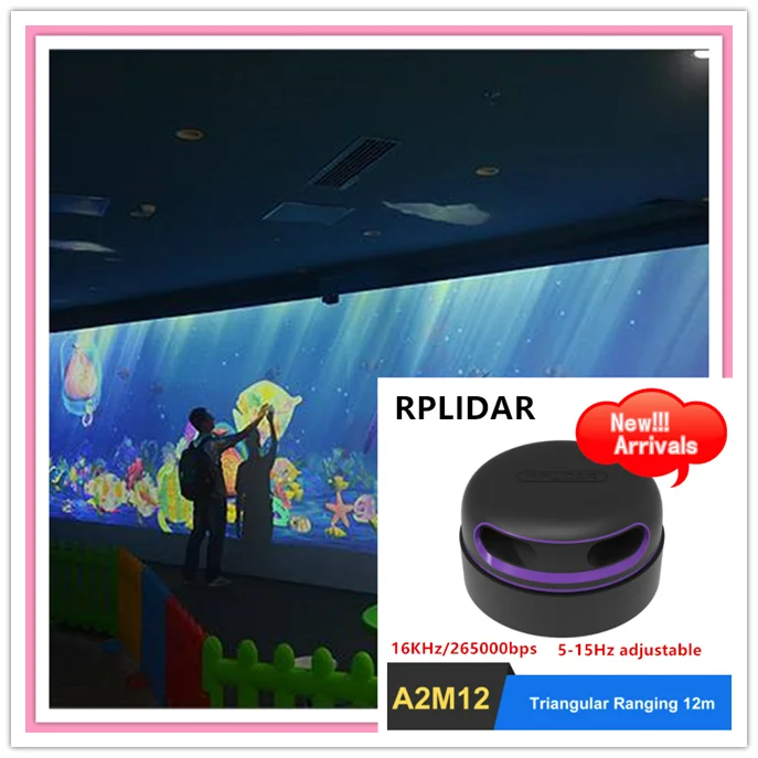 

RPLIDAR A2M12 lidar multi-touch screen animation screen interactive system solution RPLIDAR A2 screen interactive system kit