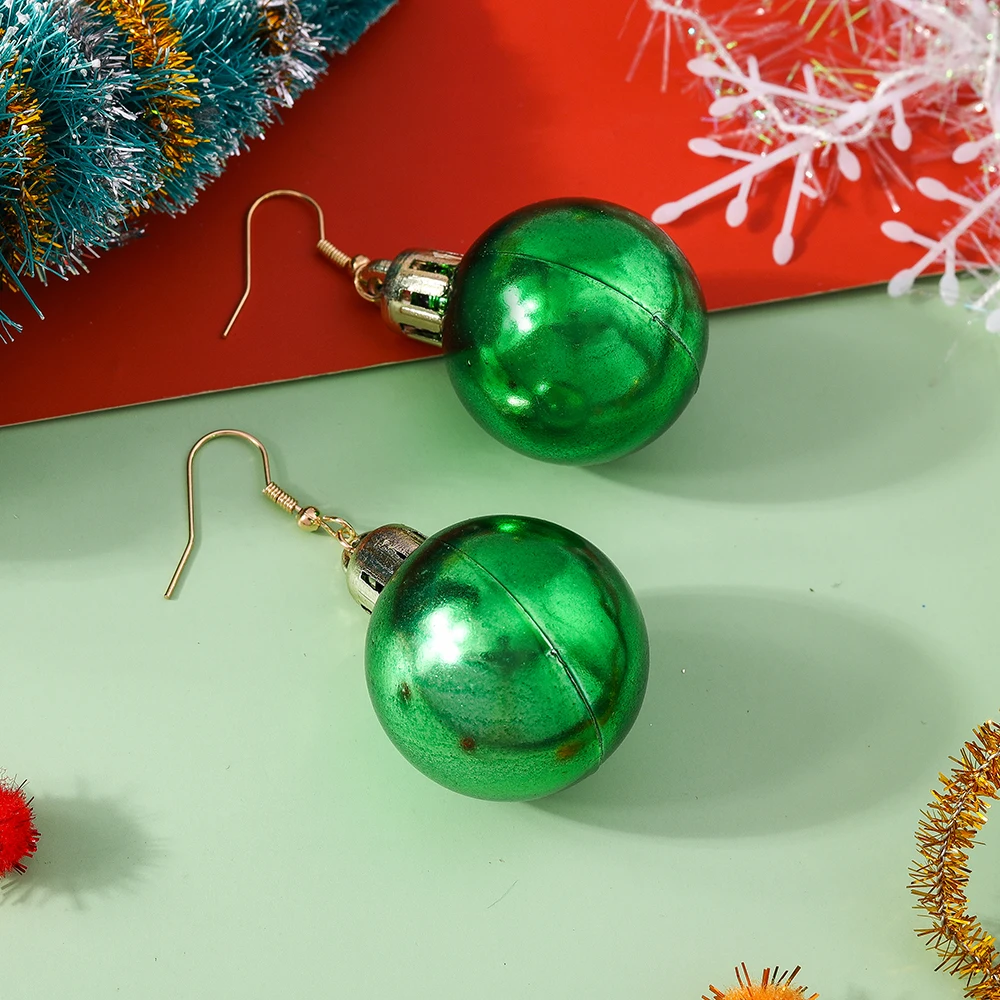 Aihua Creative Christmas Light Bulb Ball Earrings for Women Colorful Merry Christmas Dangle Earrings Xmas Jewelry Gifts