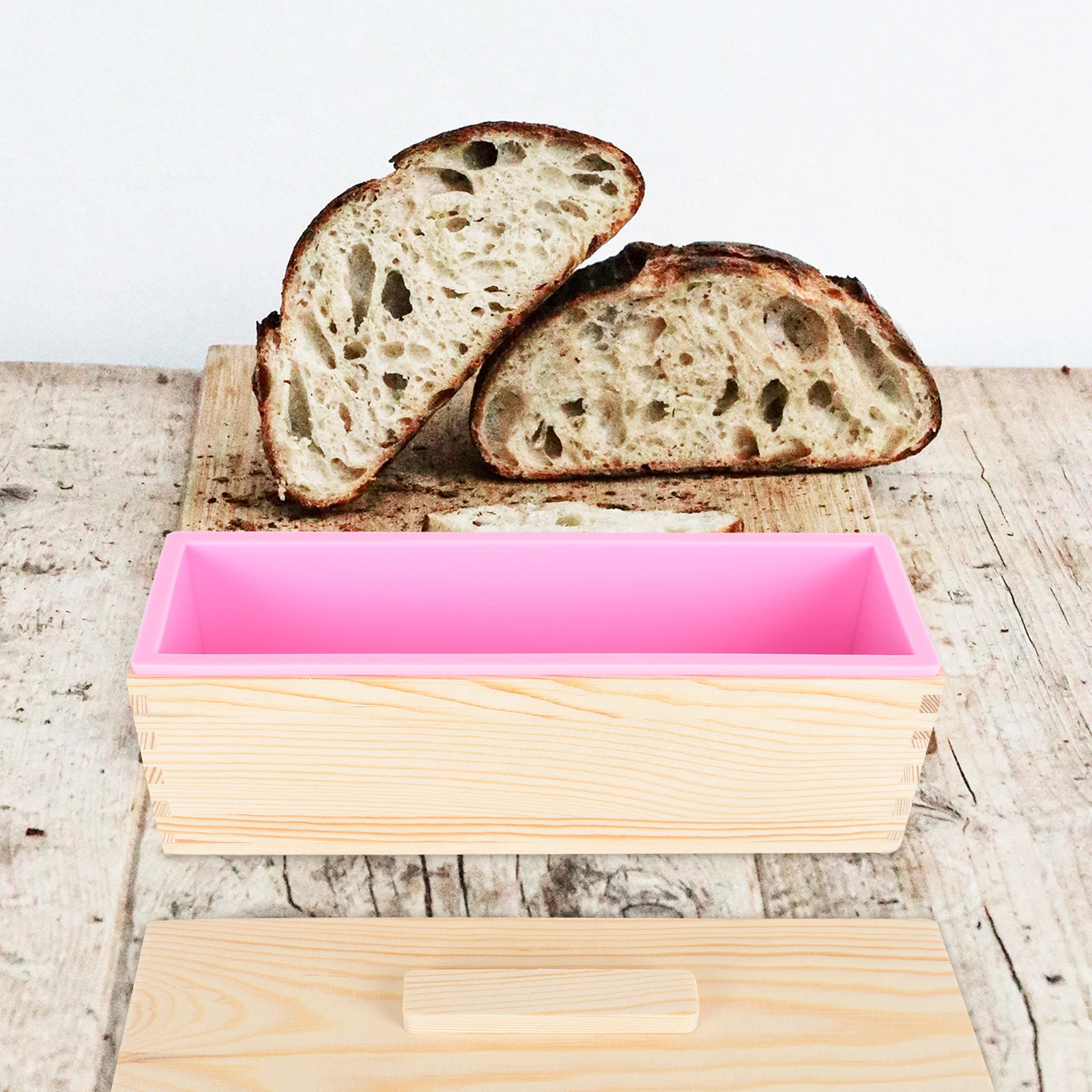 

1 Set Wooden Bread Storage Box Multi-Purpose Soap Container Household Wood Box Simple Sturdy Kitchen Supply Gift For