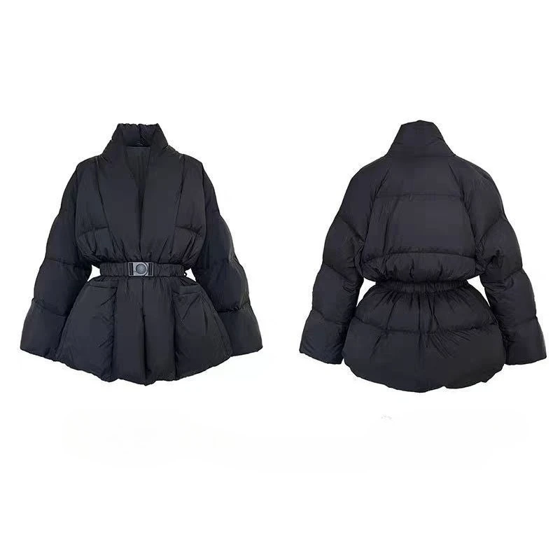 2026 Damen-Daunenjacke im neuen Stil, koreanische Version, lockere Passform, schlankmachende Daunenjacke mit weißer Entendaunenwärme, taillierte Silhouette