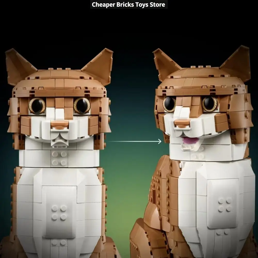 New cute pet orange building block set, compatible with young dog and cat model educational birthday gift toys for friends