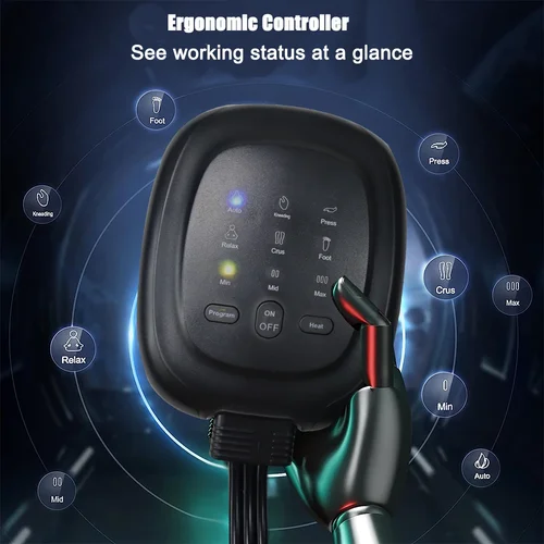 Imagen 2 del producto Máquina masajeadora de piernas, envolturas de presión de aire, pies, tobillos, pantorrillas para relajación muscular profunda, botas de compresión con amasado Shiatsu