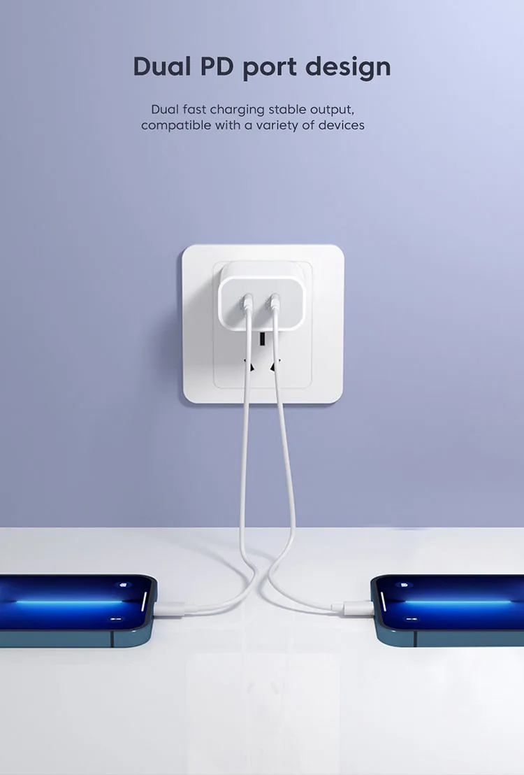 40W Fast Charger Type C Dual Port PD Fast Charging Charger Adapter For iPhone 15 14 Samsung S23 Xiaomi 10A USB C To USB C Cable