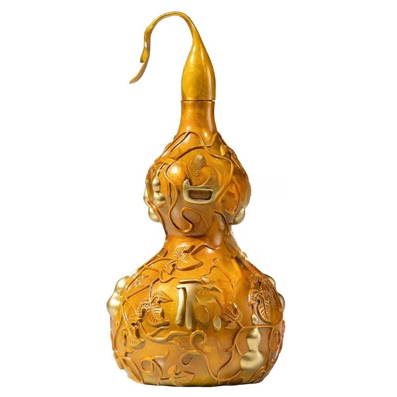 

Хлопковая тыква-горлянка, традиционная тыква-горлянка ручной работы благоприятного цвета, медная и с медными украшениями.