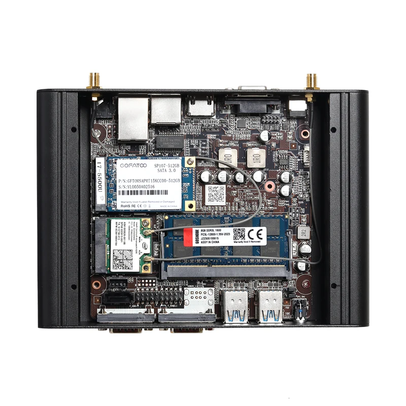 PC industriale senza ventola CPU Intel 4a/5a generazione 2x porte seriali 2x Gigabit Ethernet HDMI VGA Mini PCie Espansione Windows Ubuntu