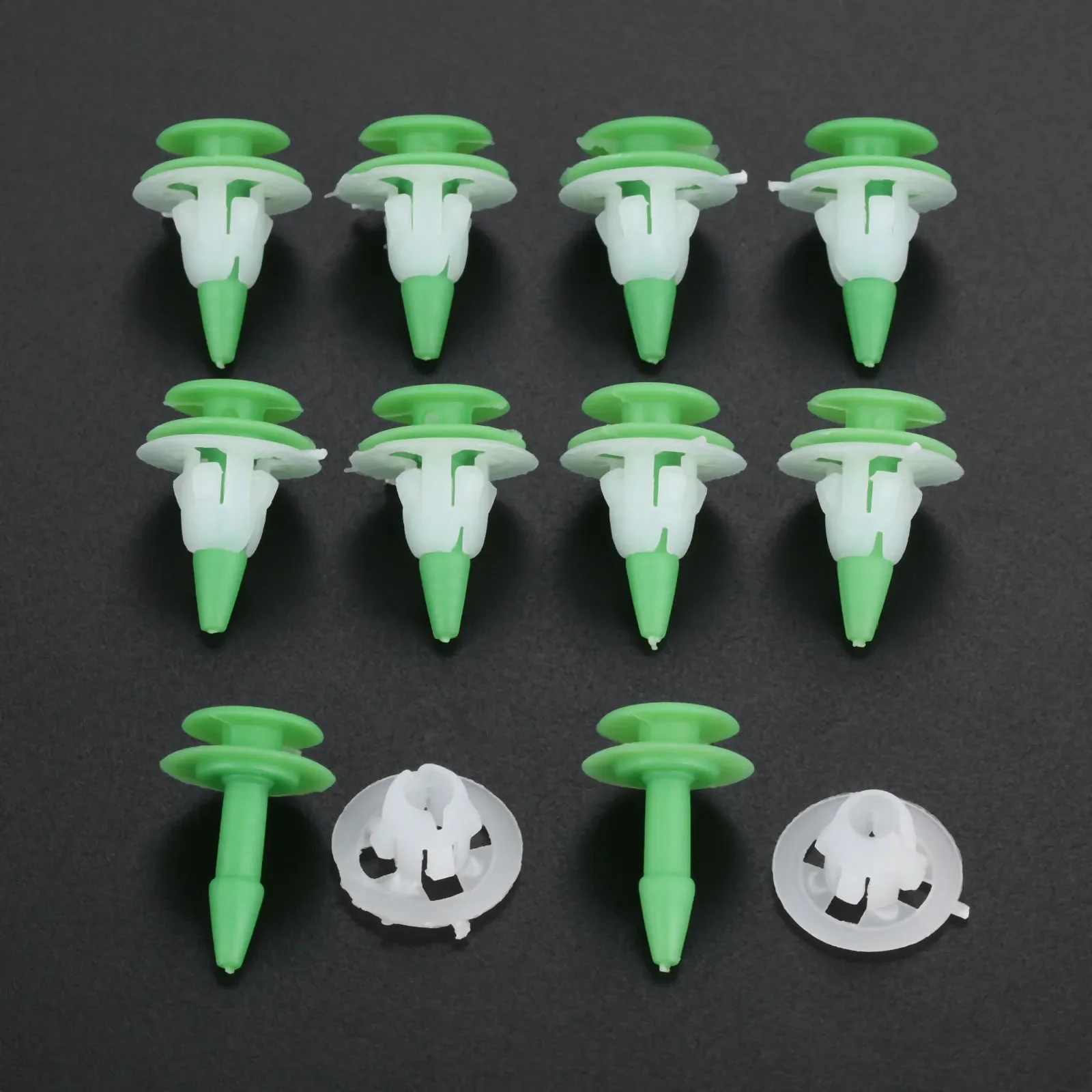 50pcs White Green 8mm Auto Guard Plate Fastener Car Decorative Pin Car Door Plastic Rivet Fixed Clip Fit for Nissan ABS Plastic