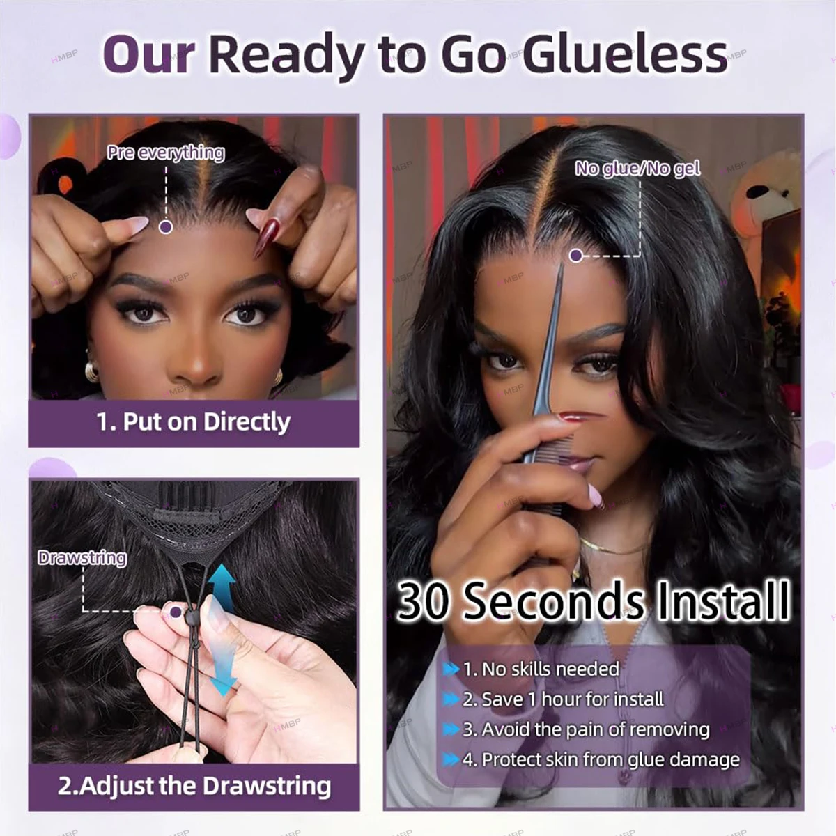 วิกผมบ๊อบสั้นแบบซ้อนชั้น ซุปเป - Glueless Wear And Go Human Hair Wig บทวิจารณ์และราคา