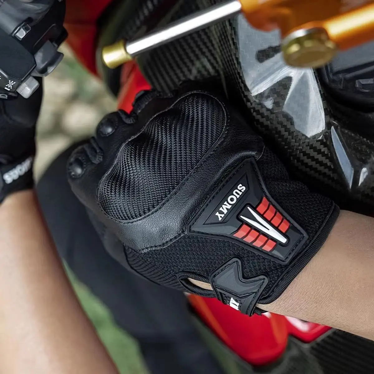 

SUOMY Pro Riding Gloves Men PVC Protective Shell Breathable Waterproof Anti-Slip for BMX ATV MTB Motocross Cycling Gear Guantes