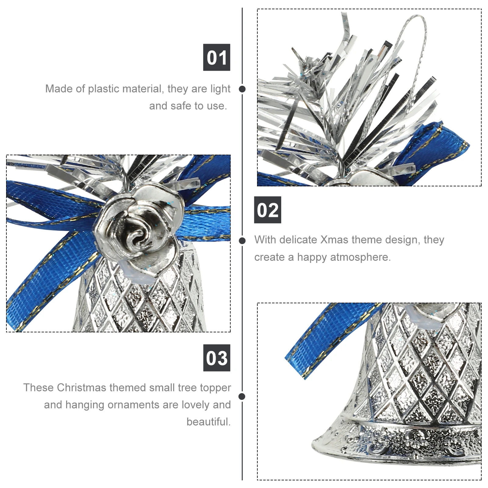 

2 Sets Christmas Tree Pendant Mini Topper Cartoon Ornaments Present Decorations Presents Small Man