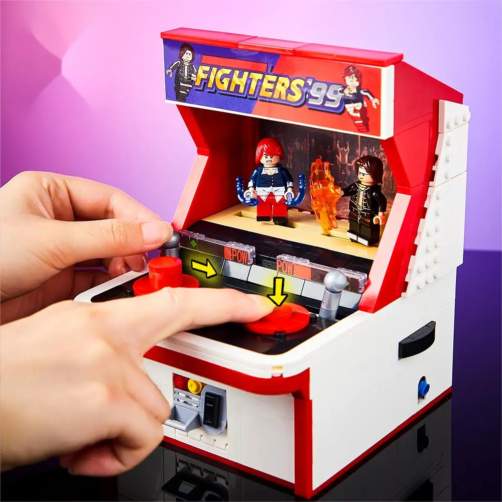 Building Blocks Fighter Arcade Machine Model MOC Boxing Champion Classic Game Console Japanese Character Toys For Kids Gift