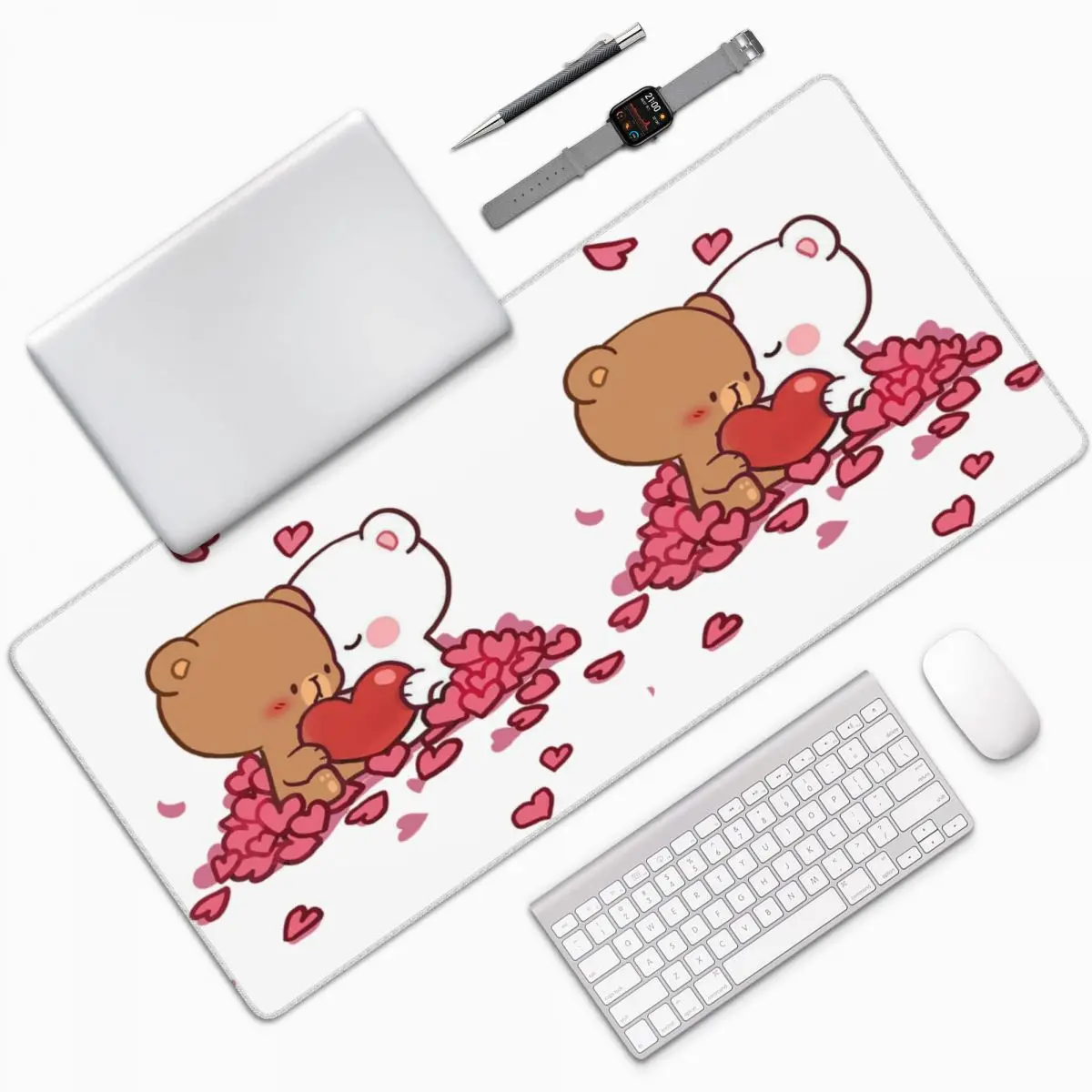 Bear And Panda Bubu Dudu Balloon Large Mouse Pad Computer Keyboard Mouse Mat Gamer Laptop Desk Mat Office Accessories Table Mats