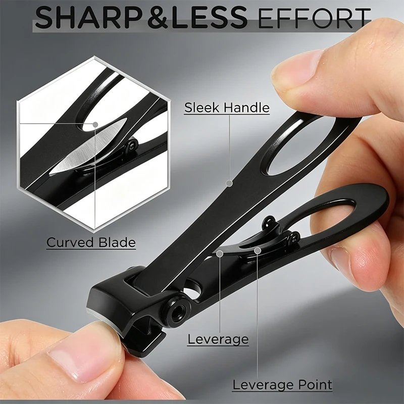 3PCS Stainless Steel Thick Toenail Clipper Kit Large Opening Nail Cutter Nail File Manicure Pedicure Tools