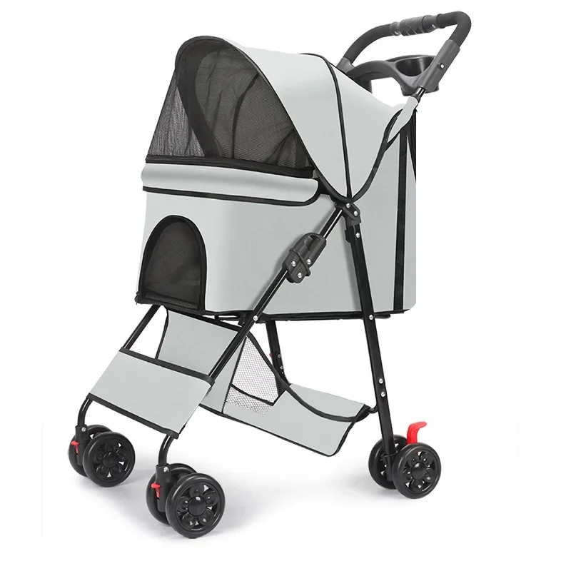 aPet Cart Teddy Cat Dog Cart Small, Lightweight, Foldable Outdoor Pet Stroller Carrier