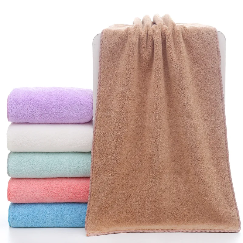 Beach Towel Solid Color Travel Water Absorbent Sweat-Absorbent Microfiber Towel Outdoor Camping Swimming Yoga Towel