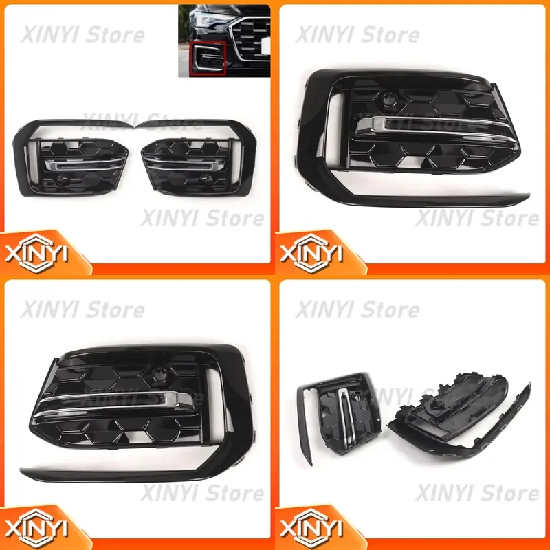 1 Pair 2X Front Bumper Fog Light Frame Trim for A6 C8 Sport S LINE 2019 2020 2021 2022