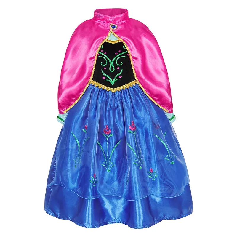Rainha da neve elsa vestidos para meninas trajes crianças cosplay halloween princesa crianças vestidos roupas vestidos de festa roupas 2-10 anos