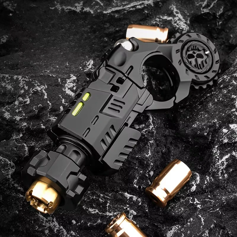 Mini Metal EDC Stress Relief Toy Pistol Guns Eject Fidget Roller Spinner Mechanical Slider Ratchet Wheel Paragraph Ring Adults