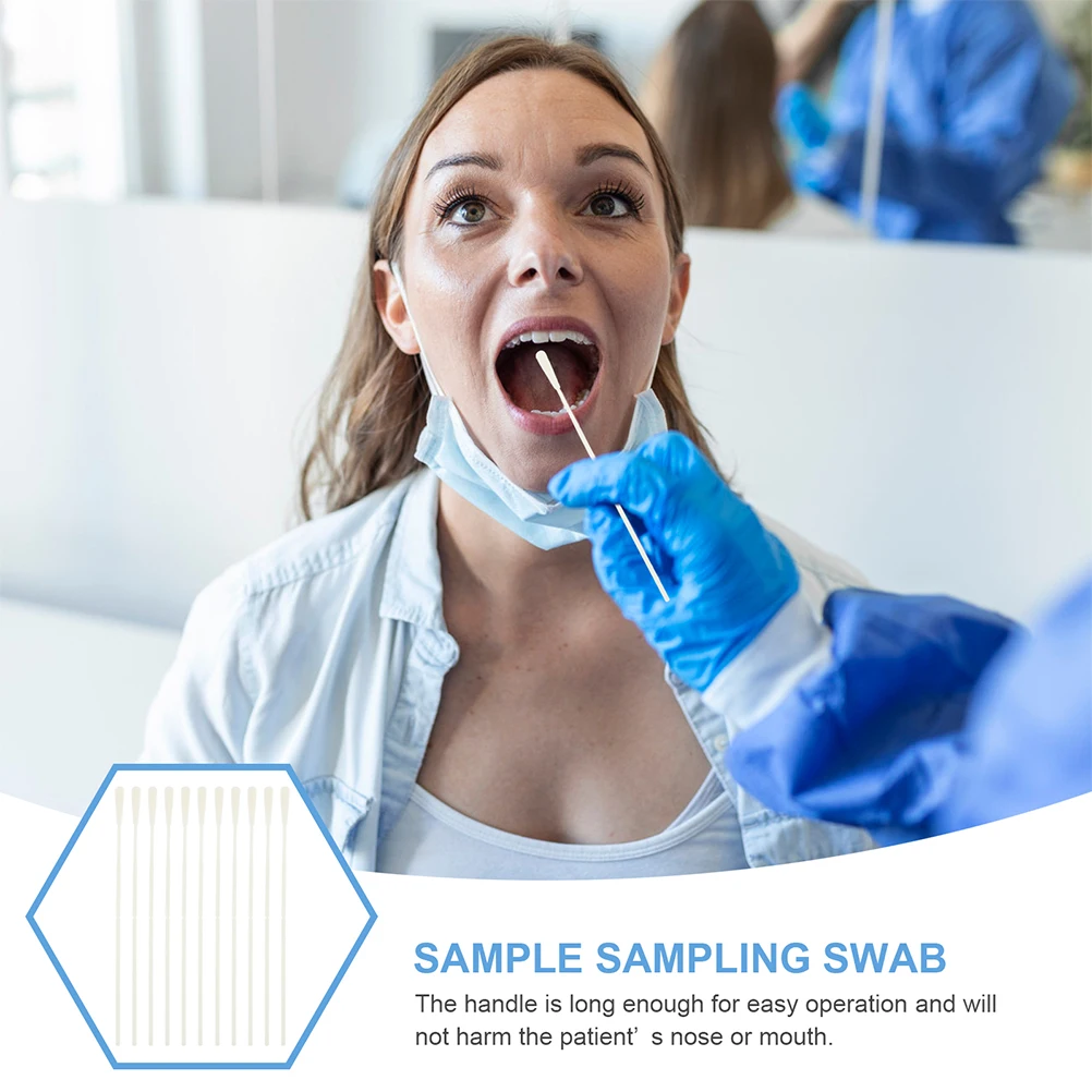 

200Pcs Flocking Nasal Swabs Disposable Specimen Collection Sticks Sterile Portable Sampling Specimen Collection Swabs