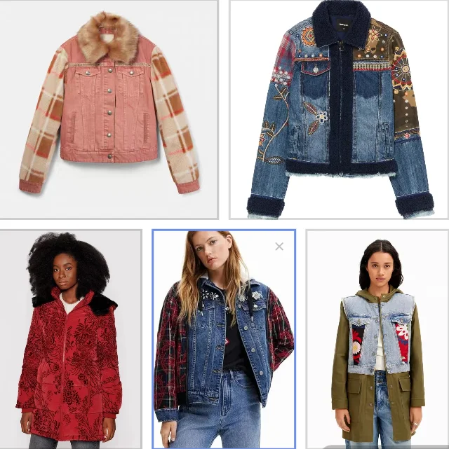 

Spanish foreign trade new stitching printed hooded women's trench coat