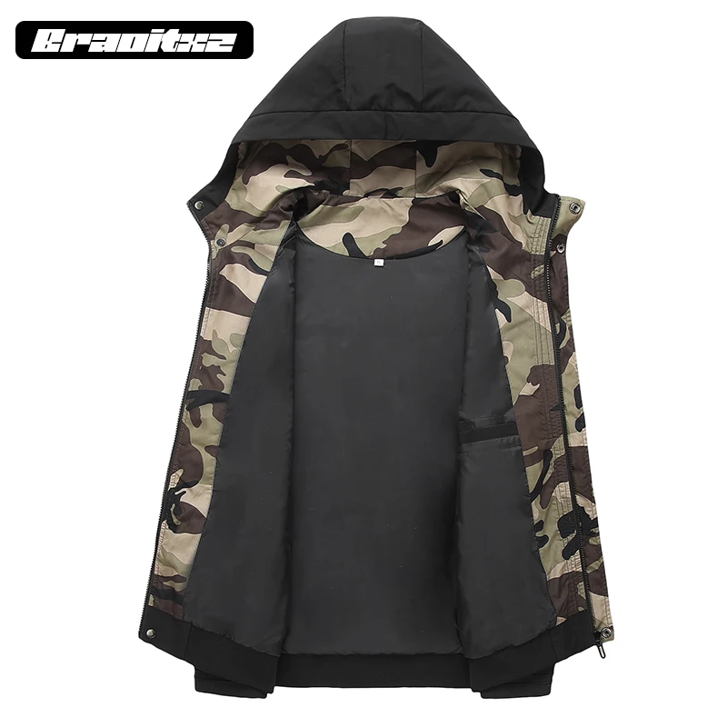 M-8XL New Men Spring Autumn Fashion Casual Outdoor Windproof Camping Mountain Climbing Jacket Men Hooded Large Size Jacket Men