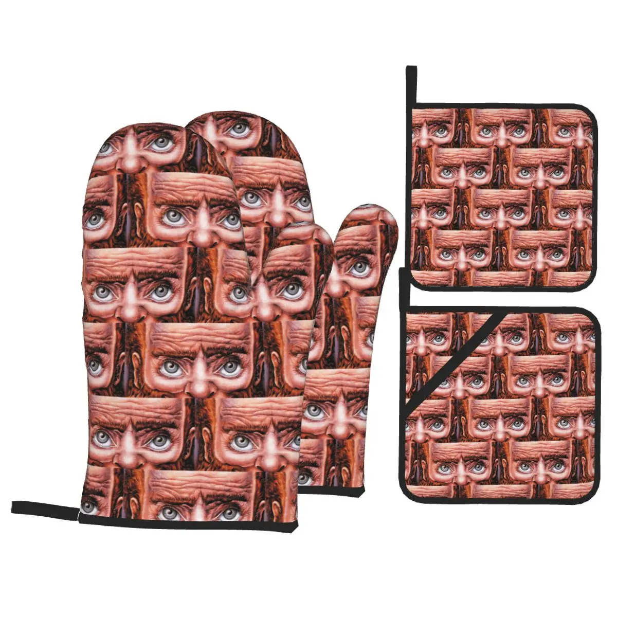 Gentle Giant Logo Oven Mitts and Pot Holder Sets of 4 for Baking Kitchen Cooking Grilling Resistant Non-Slip Gloves