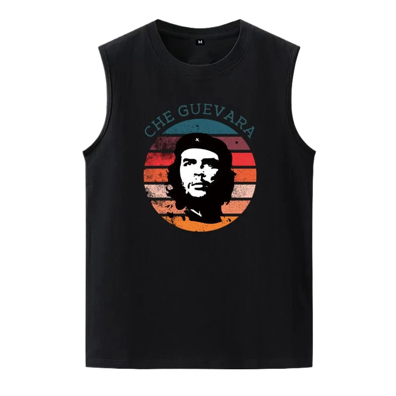 Che Guevara Graphic Harajuku Casual 100% Cotton Sleeveless Vest Oversized Loose Cotton T Shirts Hip Hop Breathable Men's Clothes