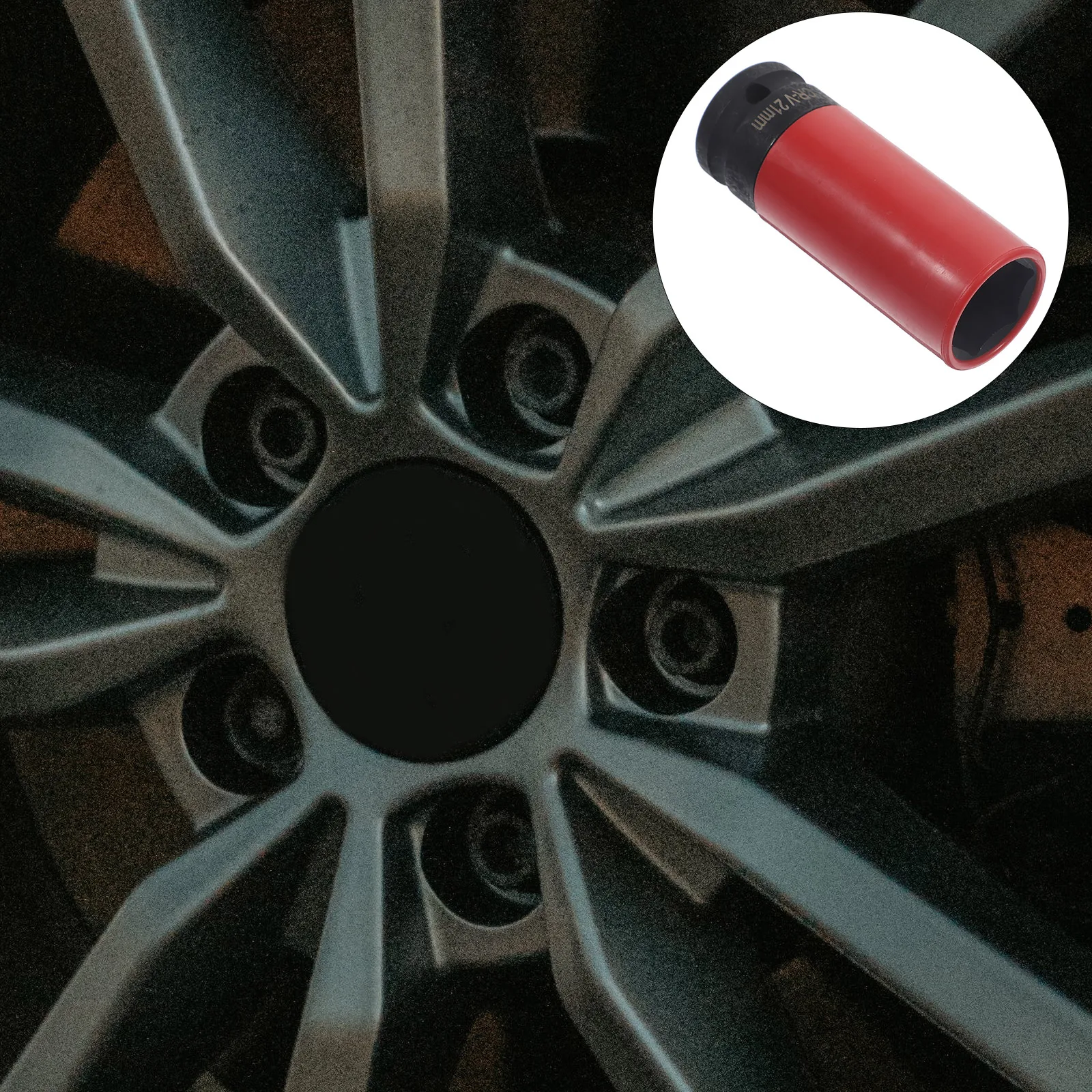 

21mm 1/2 Inch Drive Deep Impact Lug Nut Socket Metric System Protective Sleeve Car Wheels Thin Sockets Hand Tools
