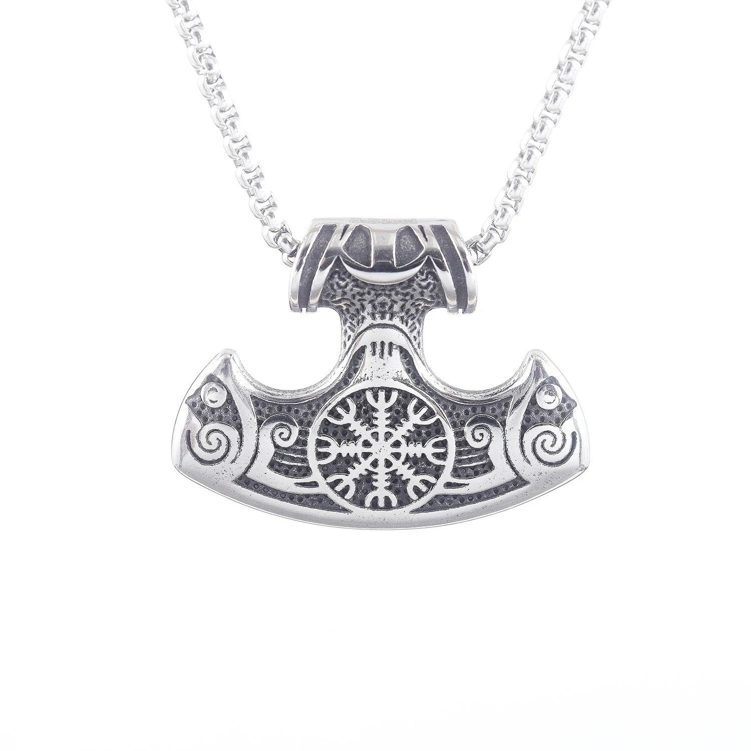 Free Shipping Items Stainless Steel Jewelry Norse Viking Compass Ship Vegvisir Pendant Necklace For Mens Womens Boys Girls