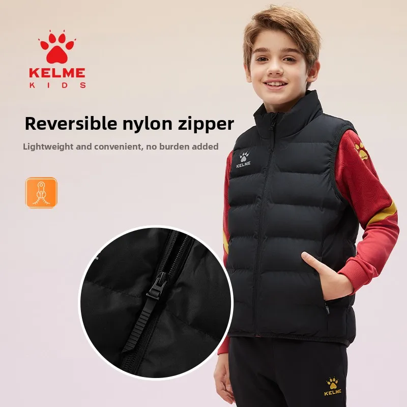 Kelme Children's Sports Cotton Vest Winter Cotton Jacket Football Training Warm Jacket Comprehensive Training Coat